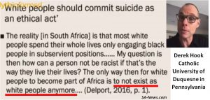 VIDEO: "Stop Hiring Blacks or Commit Suicide!" Catholic Prof. in USA Teaches Students it's an Ethical Act When SA Whites Commit Suicide!